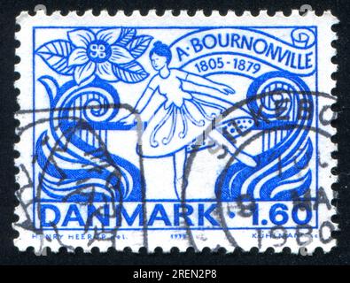 RUSSLAND KALININGRAD, 3. JANUAR 2014: Stempel gedruckt von Dänemark, zeigt Ballerina, circa 1979 Stockfoto