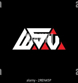 WSV-Logo mit dreieckigem Buchstaben in Dreiecksform. Monogramm mit WSV-Dreieck-Logo. WSV-dreieckige Vektorvorlage mit roter Farbe. WSV Triangul Stock Vektor