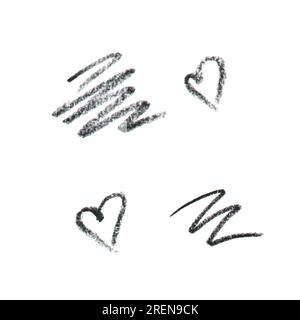 Vektor schwarz Liner- oder Markerstruktur Set-Eye-Bleistift, isoliert auf weißem Hintergrund. Dekorationselemente Stock Vektor