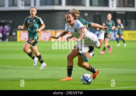 Tubize, Belgien. 27. Juli 2023. Abbildung bei einem Fußballspiel zwischen Frauen unter 19 französischen und deutschen Nationalmannschaften beim UEFA-Europafinale für Frauen unter 19 Jahren im zweiten Halbfinale am Freitag, den 27. Juli 2023 in Tubize, Belgien . Kredit: Sportpix/Alamy Live News Stockfoto