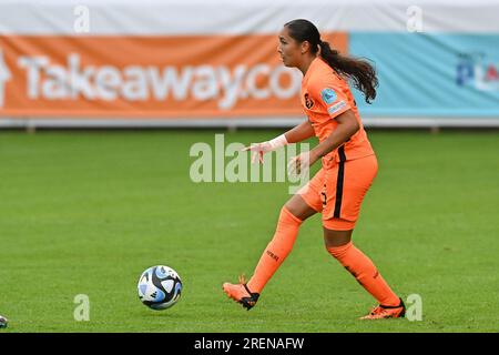 Tubize, Belgien. 27. Juli 2023. Abbildung bei einem Fußballspiel der Frauen unter 19 Nationalmannschaften der Niederlande und Spaniens beim UEFA-Finale für Frauen unter 19 Jahren im ersten Halbfinale am Freitag, den 27. Juli 2023 in Tubize, Belgien . Kredit: Sportpix/Alamy Live News Stockfoto