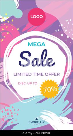 Kostenloses Vektor-Rollup mit Mega Sale Stock Vektor