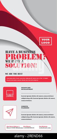 Rotes Roll-up-Banner-Template, Roll-up-Ständer, Display Stock Vektor