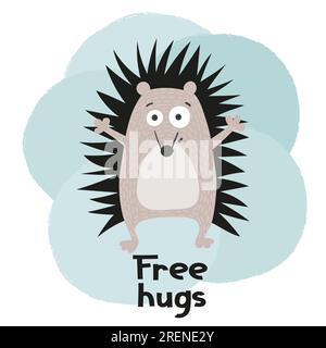 Handgezeichneter, lustiger Igel. Vektordarstellung. Stock Vektor
