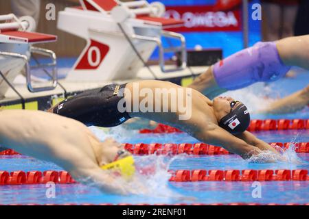 Fukuoka, Japan. 29. Juli 2023. Takeshi Kawamoto (JPN) Schwimmen : World Aquatics Championships Fukuoka 2023 Herrenrenrenrenrenrenmeisterschaft mit 50m m Backstroke in der Marine Messe Fukuoka Halle A in Fukuoka, Japan . Kredit: YUTAKA/AFLO SPORT/Alamy Live News Stockfoto