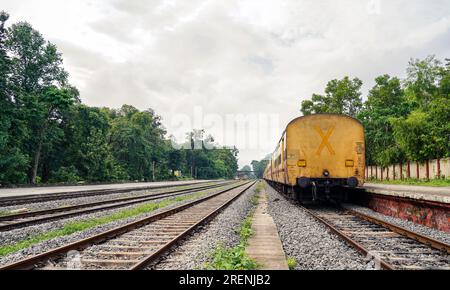 Der Bahnhof Nilambur Road ist ein Bahnhof, der die Stadt Nilambur im Malappuram-Bezirk Kerala, Indien, bedient. 10. Juli 2023 Stockfoto