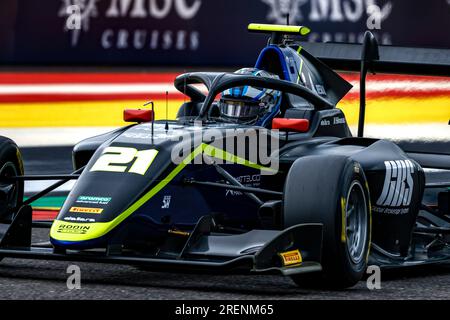21 YEANY Hunter (usa), Rodin Carlin, Dallara F3, Action während der 8. Runde der FIA-Formel-3-Meisterschaft 2023 vom 28. Bis 30. Juli 2023 auf dem Circuit de Spa-Francorchamps in Stavelot, Belgien – Foto Paul Vaicle/DPPI Stockfoto