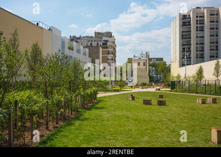 Paris, Parc Saint-Ambroise, Jardin Truillot // Paris, Parc Saint-Ambroise, Jardin Truillot Stockfoto