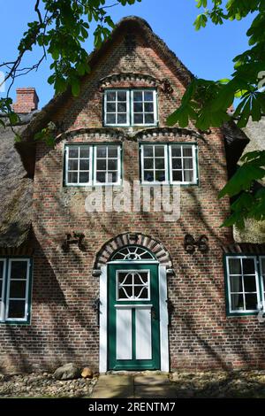 Friesenhaus/friesisches Haus in Keitum, Sylt, Friesische Inseln, Wattenmeer, Nordsee, Schleswig-Holstein, Deutschland Stockfoto