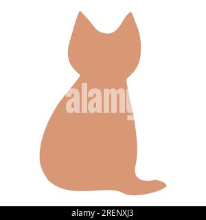 Silhouette einer sitzenden Hauskatze, Vektordarstellung Stock Vektor