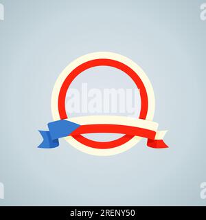 Band und Kreis mit der Flagge der Tschechischen Republik im flachen Design. Stock Vektor