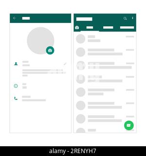 Chat-Anwendungstechnologie Social-Media-Kommunikation Chat-Dialog Unterhaltung Smartphone-Benutzeroberfläche einfach und flach Stock Vektor