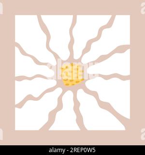 Abstraktes Kamillenblütenposter. Süße moderne, trendige Wandbilder Vektorgrafik für Karten, Textil. Stock Vektor