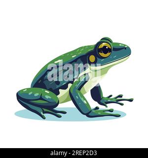 Frosch Logo-Design. Abstrakte Zeichnung von Frosch. Süße Kröte isoliert. Vektordarstellung Stock Vektor