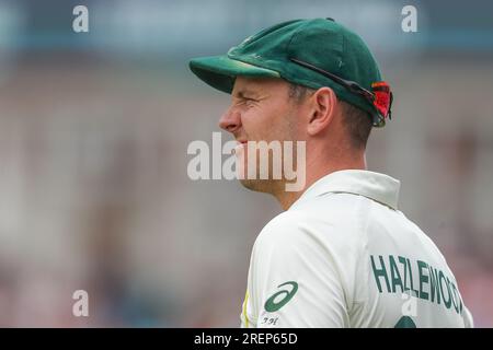 London, Großbritannien. 29. Juli 2023. Josh Hazlewood aus Australien beim LV= Insurance Ashes Fifth Test Series Day Three Match England gegen Australien im Kia Oval, London, Großbritannien, 29. Juli 2023 (Foto von Gareth Evans/News Images) in London, Großbritannien, am 7./29. Juli 2023. (Foto: Gareth Evans/News Images/Sipa USA) Guthaben: SIPA USA/Alamy Live News Stockfoto