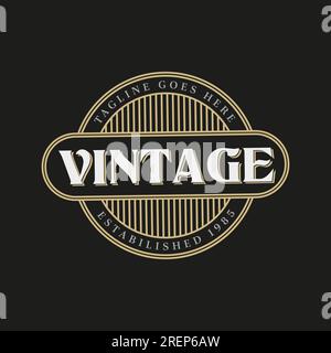 Simple Round Vintage Retro Steam Punk Logo Logo Logo Logo Logo Design Vektor, Vintage Rahmenlogo. Antike Etiketten. Stock Vektor