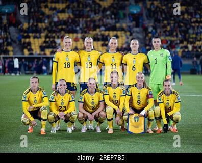 Wellington, Neuseeland. 29. Juli 2023. Wellington, Neuseeland, Juli 29. 2023: Teamfoto von Schweden vor dem Fußballspiel der FIFA Womens World Cup 2023 zwischen Schweden und Italien im Wellington Regional Stadium in Wellington, Neuseeland. (Ane Frosaker/SPP) Kredit: SPP Sport Press Photo. Alamy Live News Stockfoto