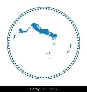 Aufkleber für Turks- und Caicosinseln. Reisegummistempel mit Karte der Insel, Vektor-Illustration. Stock Vektor