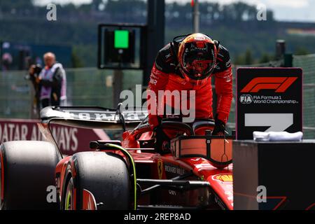 Stavelot, Belgien. 29. Juli 2023. SAINZ Carlos (Spa), Scuderia Ferrari SF-23, Porträt während des Formel-1-MSC Cruises-Grand Prix 2023 in Belgien, 12. Runde der Formel-1-Weltmeisterschaft 2023 vom 28. Bis 30. Juli 2023 auf dem Circuit de Spa-Francorchamps in Stavelot, Belgien - Foto Paul Vaicle / DPPI-Guthaben: DPPI Media/Alamy Live News Stockfoto