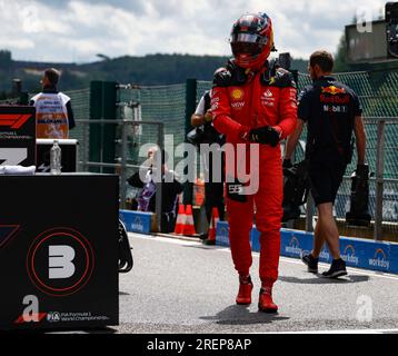 Stavelot, Belgien. 29. Juli 2023. SAINZ Carlos (Spa), Scuderia Ferrari SF-23, Porträt während des Formel-1-MSC Cruises-Grand Prix 2023 in Belgien, 12. Runde der Formel-1-Weltmeisterschaft 2023 vom 28. Bis 30. Juli 2023 auf dem Circuit de Spa-Francorchamps in Stavelot, Belgien - Foto Paul Vaicle / DPPI-Guthaben: DPPI Media/Alamy Live News Stockfoto