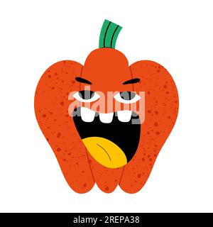 Schreiender roter Pfeffer. Stock Vektor