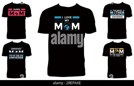 „Mom“-T-Shirt-Design-Bundle Stock Vektor