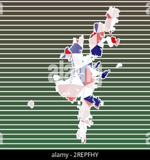 Illustration des Festlands-Vektors. Festland-Design auf Verlaufsstreifen Hintergrund. Technologie, Internet, Netzwerk, Telekommunikationskonzept. Stock Vektor