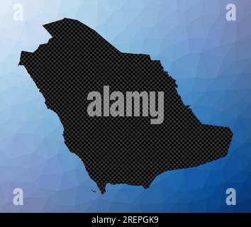 Geometrische Karte Saudi-Arabiens. Schablonenform Saudi-Arabiens in niedriger Poly-Form. Stilvolle Landvektordarstellung. Stock Vektor