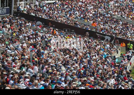 London, Großbritannien. 29. Juli 2023. Fans sehen sich das Spiel LV= Insurance Ashes Fifth Test Series Day 3 England gegen Australien am 29. Juli 2023 im Kia Oval, London, Großbritannien (Foto von Gareth Evans/News Images) in London, Großbritannien, am 7./29. Juli 2023 an. (Foto: Gareth Evans/News Images/Sipa USA) Guthaben: SIPA USA/Alamy Live News Stockfoto