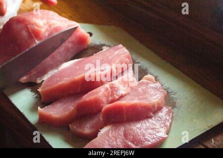 Rindfleisch zum Schneiden und Kochen von Steaks Stockfoto