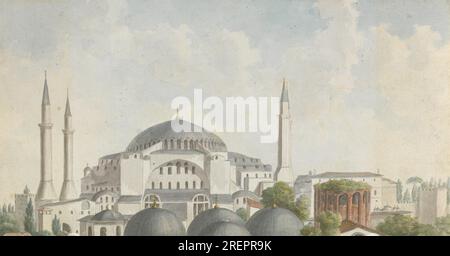 Blick auf die Levante: Blick auf die Kuppeln und Türme der Hagia Sophia, Istanbul, ca. 1785 von Willey Reveley Stockfoto