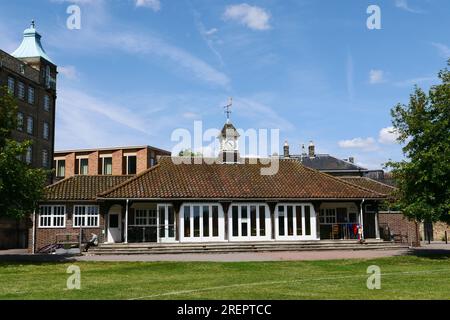 Hobbs' Pavilion, Parker's Piece, Cambridge, England, UK (Sir Jack Hobbs) Stockfoto