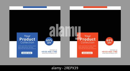 Social Media – Vorlagenvektor Für Post-Design Stock Vektor