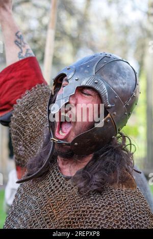 Reendarsteller beim York Wikingerfestival 2015 Stockfoto