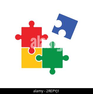 Farbenfrohes Symbol für Herausforderung und Lösung. Vektordarstellung. Stock Vektor