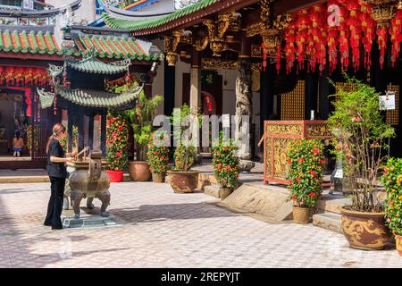 Thian Hock Keng Tempel in Telok Ayer Street, Singapur Stockfoto