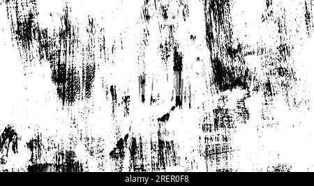 Körnige Grunge-Struktur auf Vintage-Papier. Altes schwarzes Muster mit trendigem Design. Unverzichtbar für grange-Kunstwerke. Flachvektorabbildungen isoliert auf Stock Vektor