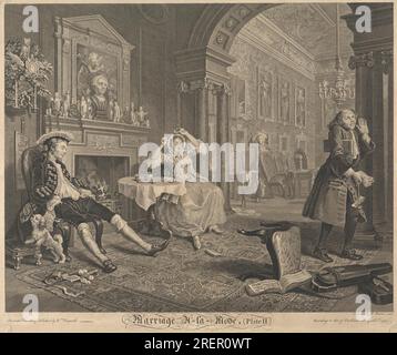Eheschließung A-La-Mode, Teller II: Die Frühstücksszene 1745 von Bernard Baron Stockfoto