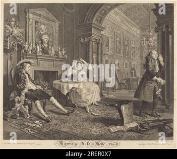 Bernard Baron nach William Hogarth, Heirat A la Mode: 2, 1745, Ätzen und Gravieren, Rosenwald Collection, 1944,5.12' Stockfoto