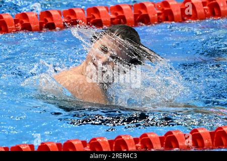 Fukuoka, Japan. 29. Juli 2023. Australiens Cameron McEvoy tritt beim Freestyle-Finale der Männer 50m bei den World Aquatics Championships in Fukuoka, Japan, am 29. Juli 2023 an. Kredit: Xu Chang/Xinhua/Alamy Live News Stockfoto