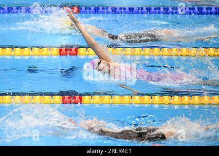 Fukuoka, Japan. 29. Juli 2023. Peng Xuwei aus China tritt beim Frauen-Backstroke-Finale 200m bei der World Aquatics Championships in Fukuoka, Japan, am 29. Juli 2023 an. Kredit: Xu Chang/Xinhua/Alamy Live News Stockfoto