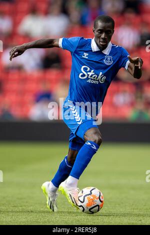 29. Juli 2023; bet365 Stadium, Stoke, Staffordshire, England; Fußballfreunde vor der Saison: Stoke City gegen Everton; Idrissa Gueye von Everton Stockfoto