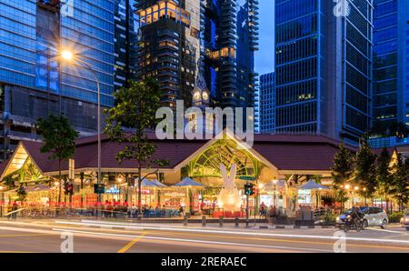 Lau Pa Sat Food Court im Zentrum von Singapur Stockfoto