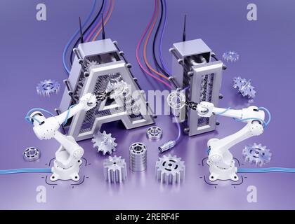 Künstliche Intelligenz mittels Robotik Stockfoto