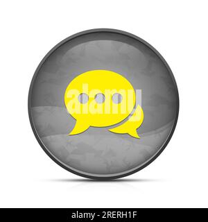 Meldungssymbol auf eleganter, schwarzer, runder Taste Stockfoto