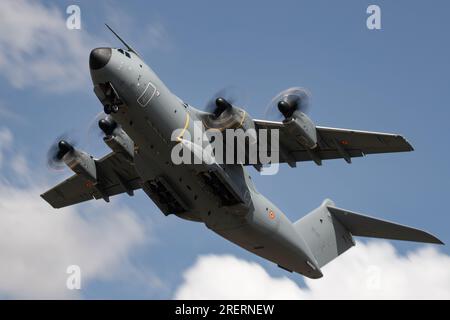 Belgischer Atlas A400, Abflug der Royal International Air Tattoo 2023. Stockfoto