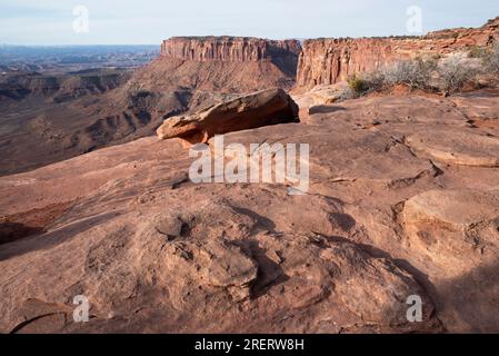 Morgenlicht auf dem Grandview Point Trail, Canyonlands National Park, Utah Stockfoto