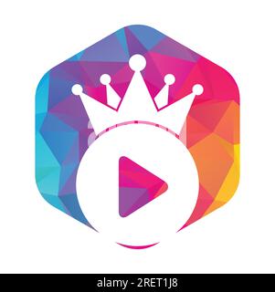 Design-Vorlage für das Vektor-Logo von King Video. Königliches Filmlogo. Stock Vektor