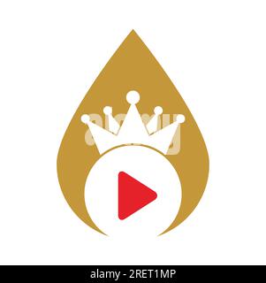 Design-Vorlage für das Vektor-Logo von King Video. Königliches Filmlogo. Stock Vektor