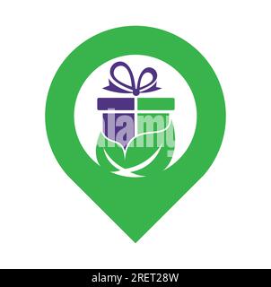 Vektor des Logos für Geschenkblatt. Design-Vorlage Für Das Geschenk-Logo Der Natur. Stock Vektor